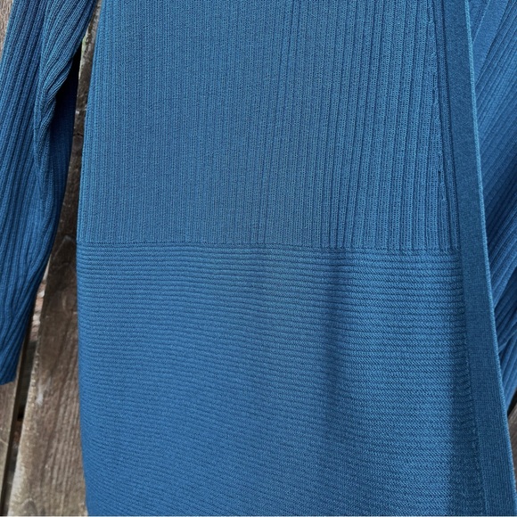 Eileen Fisher Ribbed Tencel Teal Open Cardigan Sweater Sz Petite Medium - Picture 7 of 11